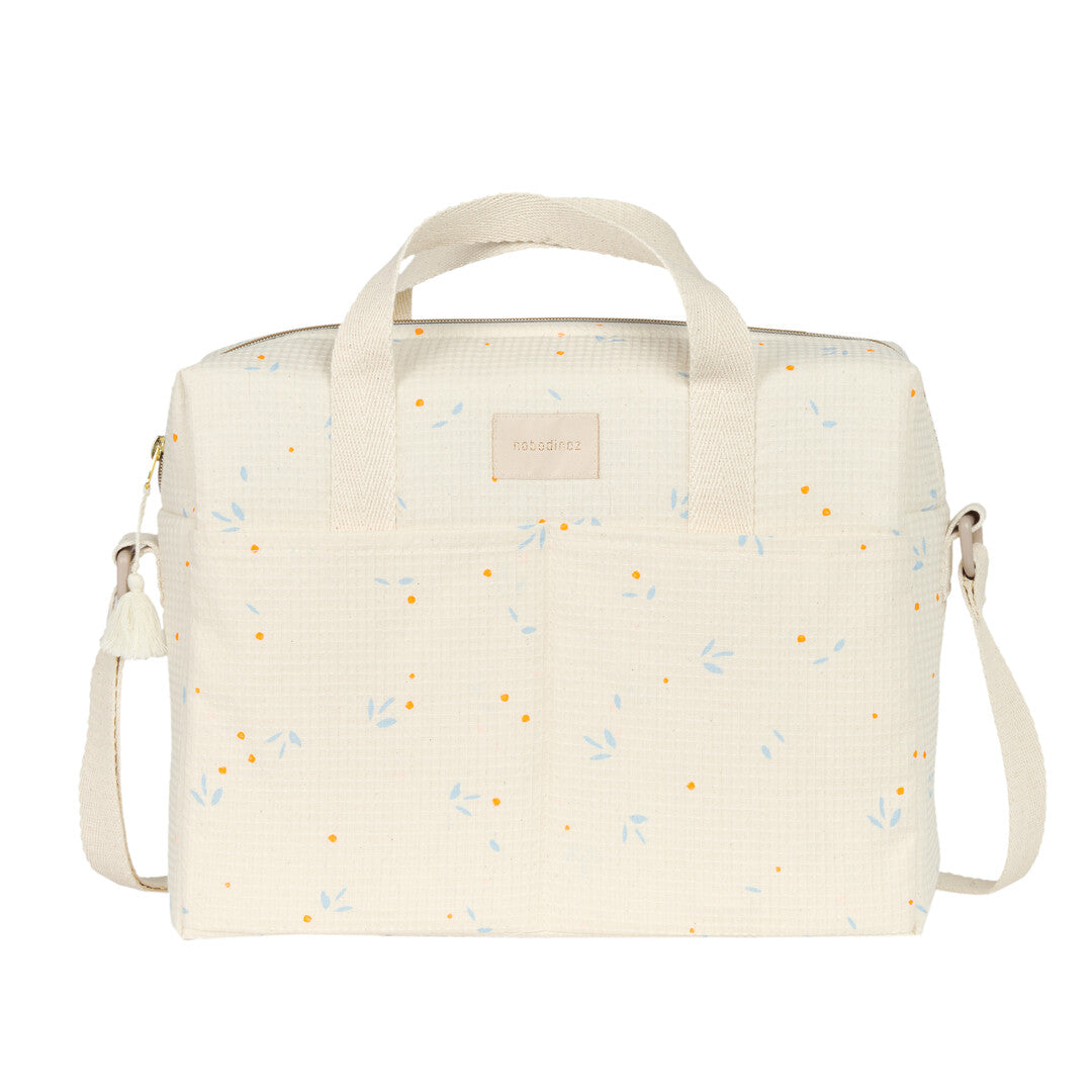 Nobodinoz- Waterproof Changing Bag - Gala Opera - Orange Cherries