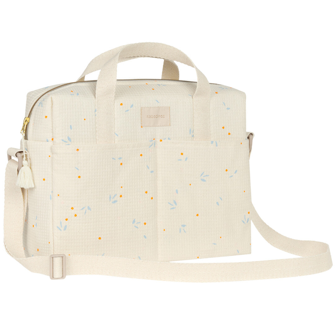 Nobodinoz- Waterproof Changing Bag - Gala Opera - Orange Cherries