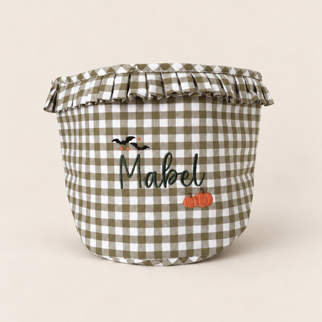Mabel & Fox - Personalised Gingham Halloween Basket