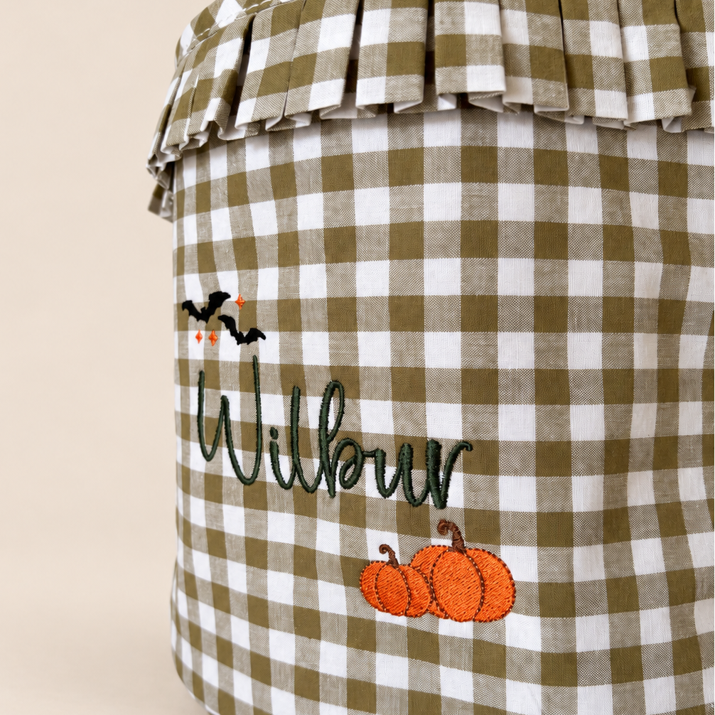 Mabel & Fox - Personalised Gingham Halloween Basket
