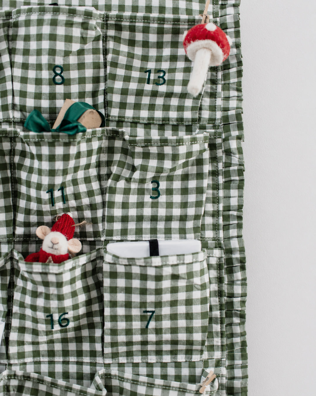 Mabel & Fox - Green Gingham Ruffle Advent Calendar - Mabel & Fox