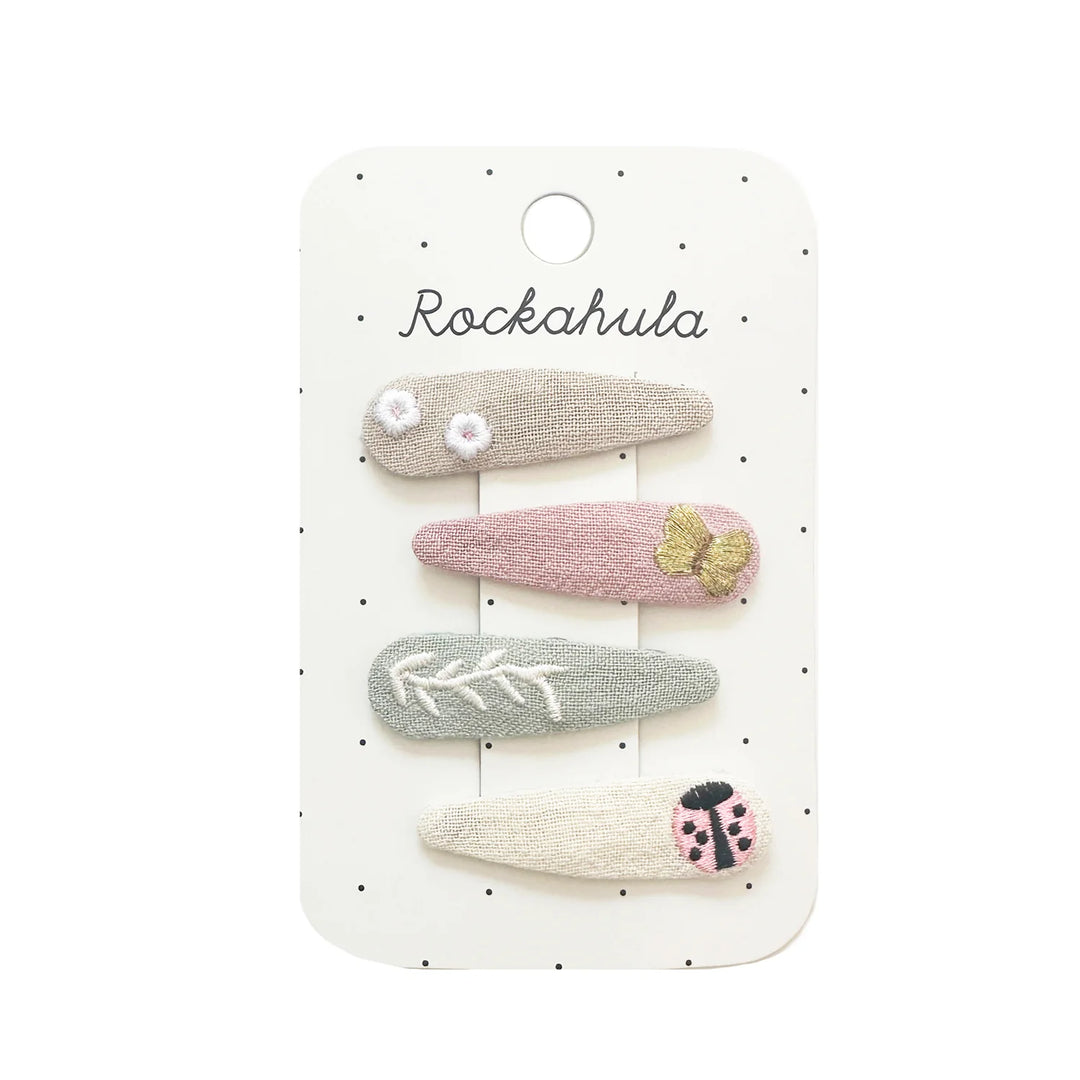Rockahula - Snap Clips - Country Garden Embroidered Clip Set