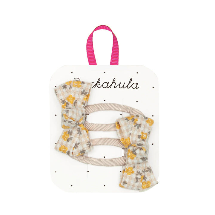 Rockahula - Snap Clips - Ditsy Twisty Bow Clips - Mabel & Fox
