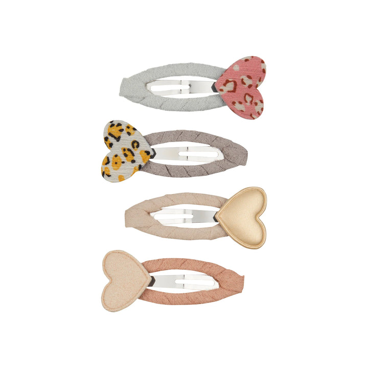 Mimi & Lula - Clic Clac Hair Clips - Heart Safari Summer (4 Pack)