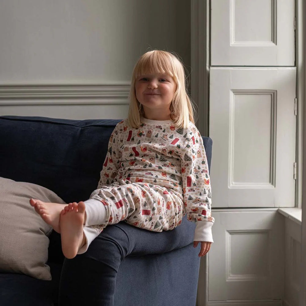 Avery Row -  Children's Jersey Pyjamas - Festive Forest - Mabel & Fox