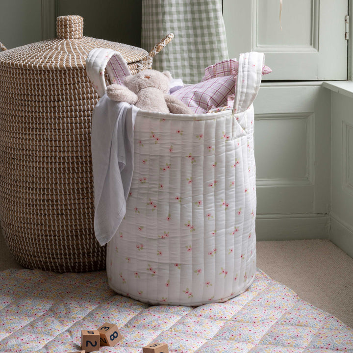 Avery Row - Large Quilted Storage Basket - Anemone