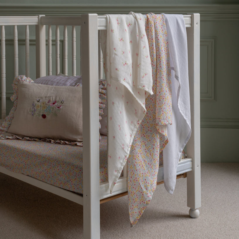 Avery Row - Organic Baby Muslin Square Set - Anemone