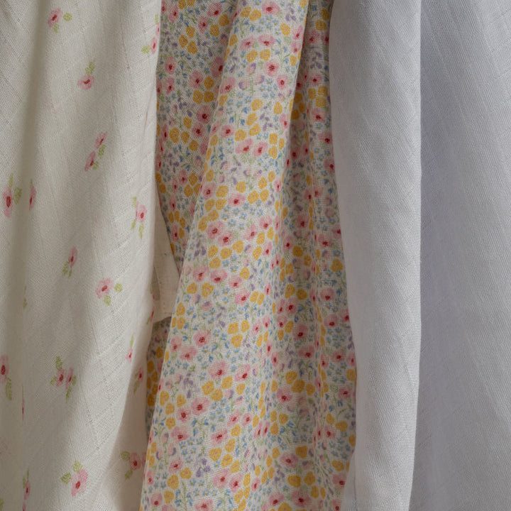 Avery Row - Organic Baby Muslin Square Set - Anemone