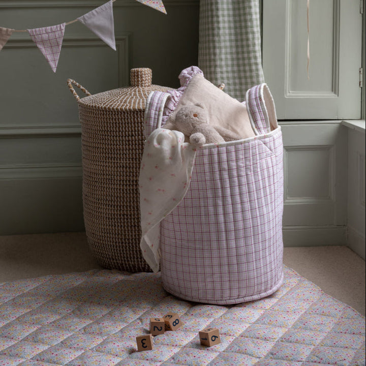 Avery Row - Large Quilted Storage Basket - Anemone