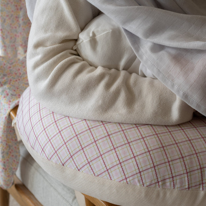 Avery Row - Nursing Pillow - Pink Check