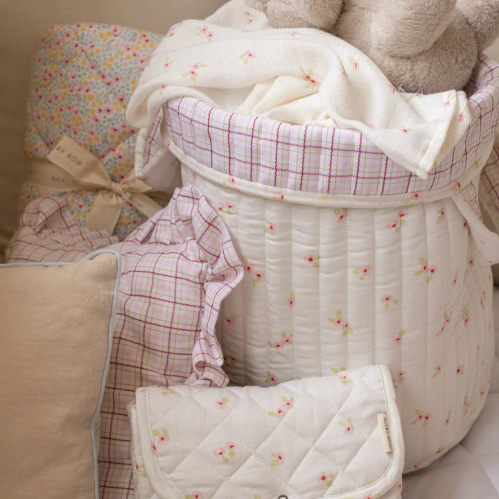 Avery Row - Large Quilted Storage Basket - Anemone