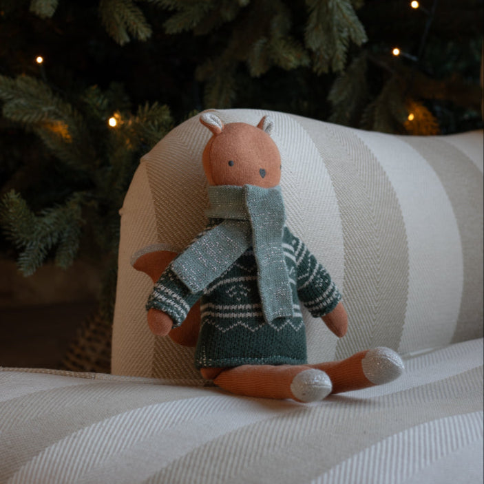 Avery Row - Christmas Knitted Toddler Toy - Squirrel