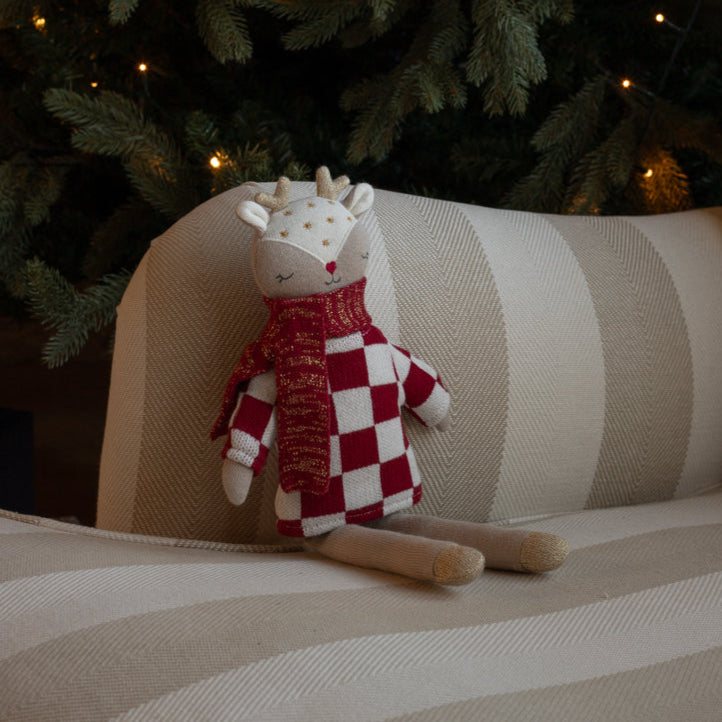 Avery Row - Christmas Knitted Toddler Toy - Reindeer