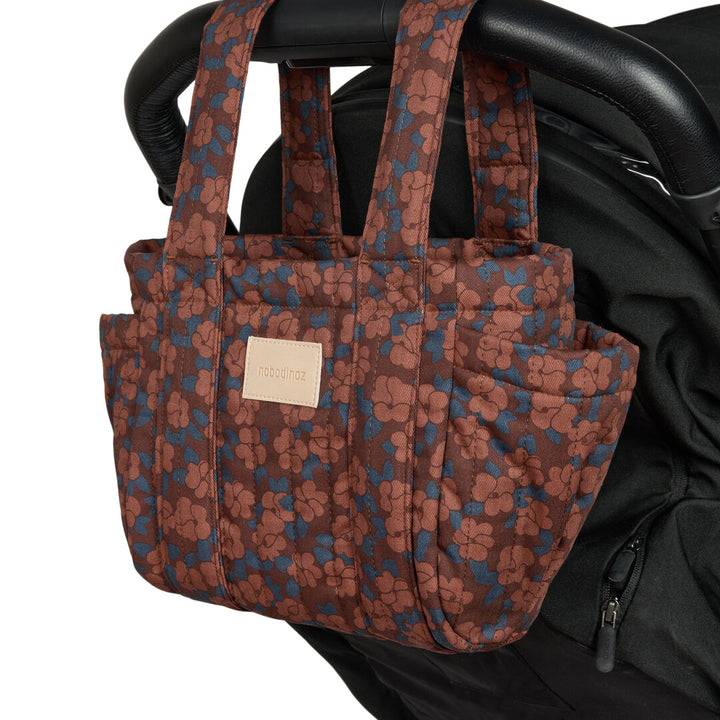 Nobodinoz - Hyde Park Stroller Organiser - Maroon Poppies