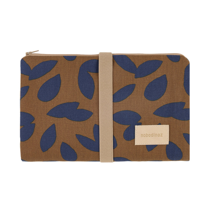 Nobodinoz- Hyde Park Waterproof Changing Pad - Blue Leaves