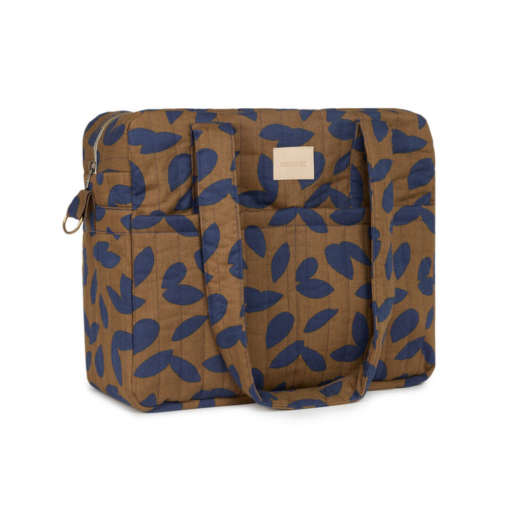 Nobodinoz- Hyde Park Waterproof Stroller Bag - Blue Leaves