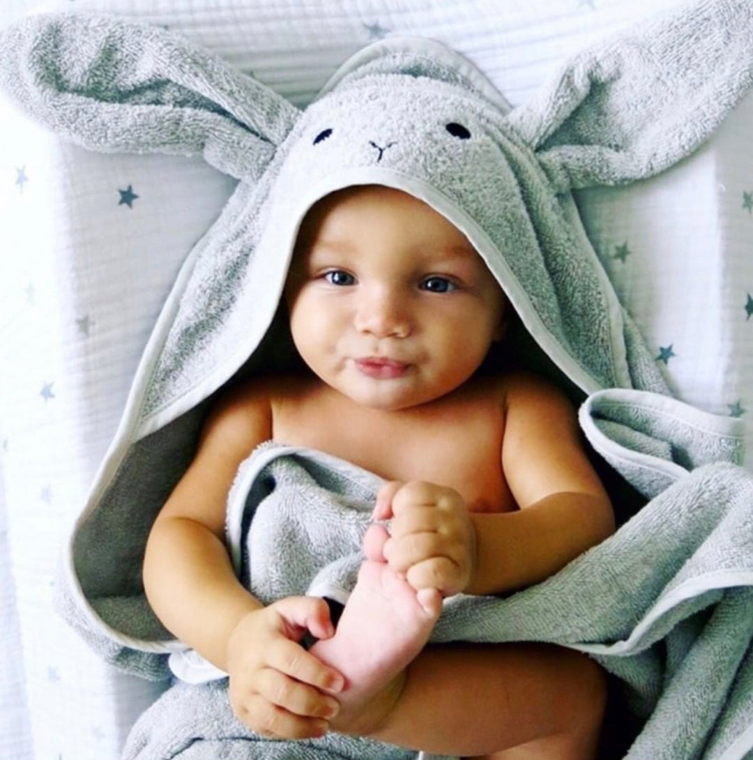 Liewood - Albert Hooded Towel - Rabbit Dumbo Grey