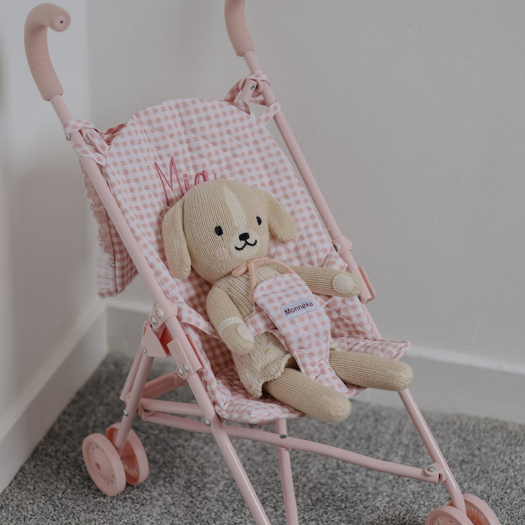 Tutete - Personalised Gingham Doll Stroller - Vichy