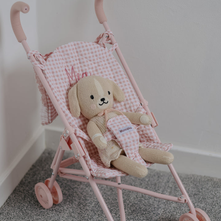 Tutete - Personalised Gingham Doll Stroller - Vichy