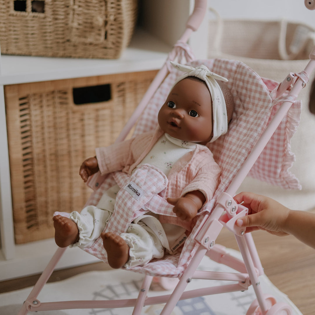 Tutete - Monnka Gingham Doll Stroller - Vichy