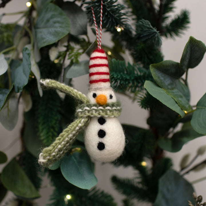 Fiona Walker - Christmas Decoration - Snowman with Scarf - Mabel & Fox
