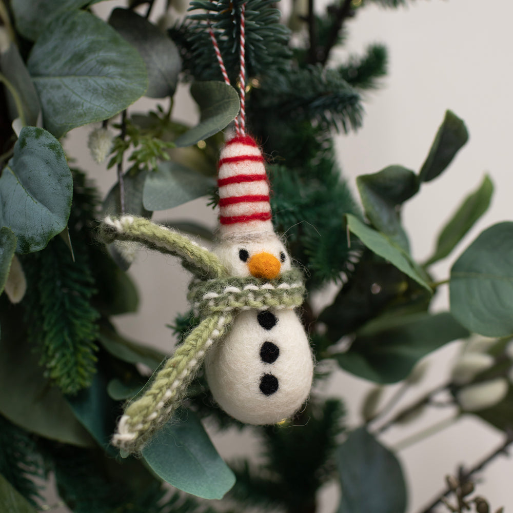 Fiona Walker - Christmas Decoration - Snowman with Scarf - Mabel & Fox