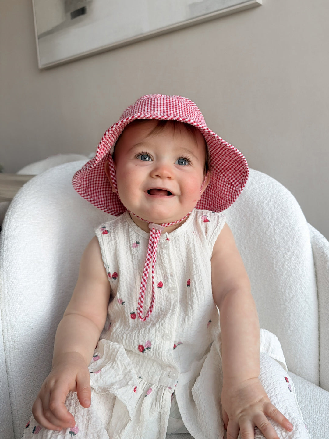 Mabel & Fox - Gingham Sun Hat - Red - Mabel & Fox
