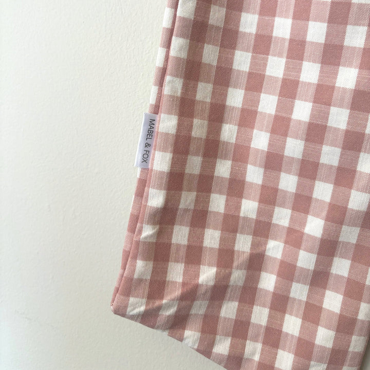 Mabel & Fox - Personalised Pink Gingham Bow - Embroidered