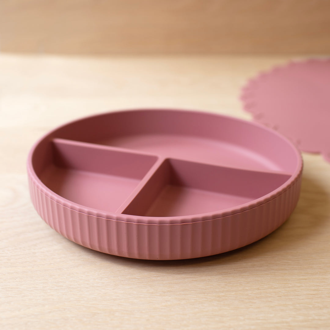 Mabel & Fox - Complete Silicone Tableware Set - Pink (7 Pcs)