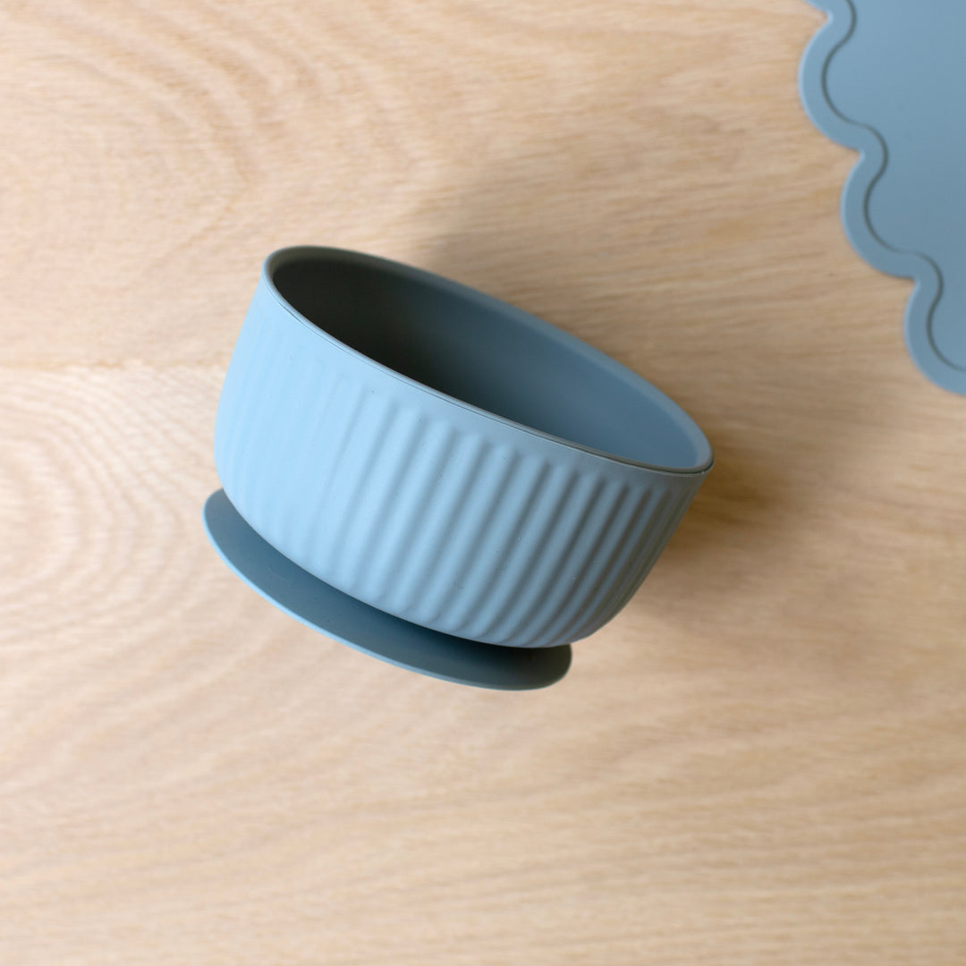 Mabel & Fox - Complete Silicone Tableware Set - Blue (7 Pcs)