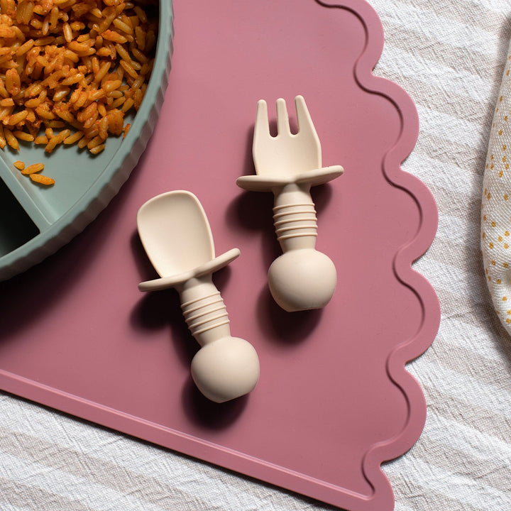 Mabel & Fox - Silicone Baby Cutlery - Beige