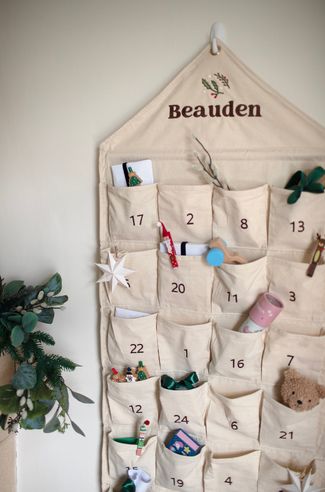Mabel & Fox - Personalised Canvas Advent Calendar - Embroidered