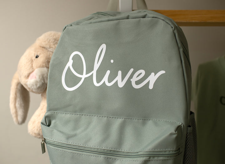Mabel & Fox - Personalised Kids Large Backpack - Sage
