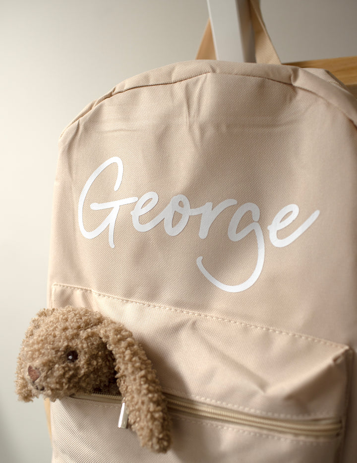Mabel & Fox - Personalised Kids Large Backpack - Cream