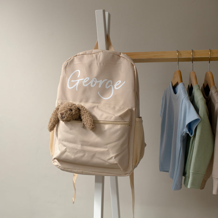 Mabel & Fox - Personalised Kids Large Backpack - Cream