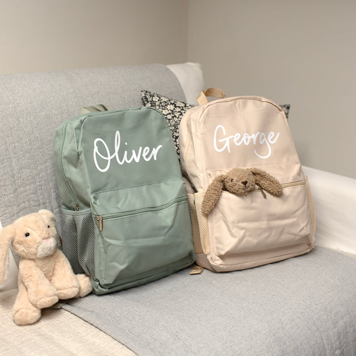 Mabel & Fox - Personalised Kids Large Backpack - Sage