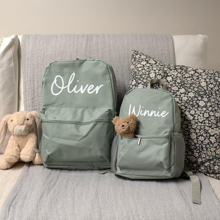 Mabel & Fox - Personalised Kids Large Backpack - Sage