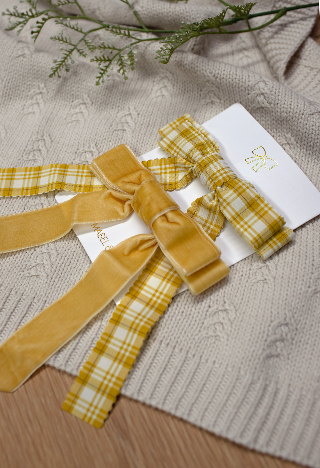 Mabel & Fox - Hair Bow Clips - Yellow (2 Pack)