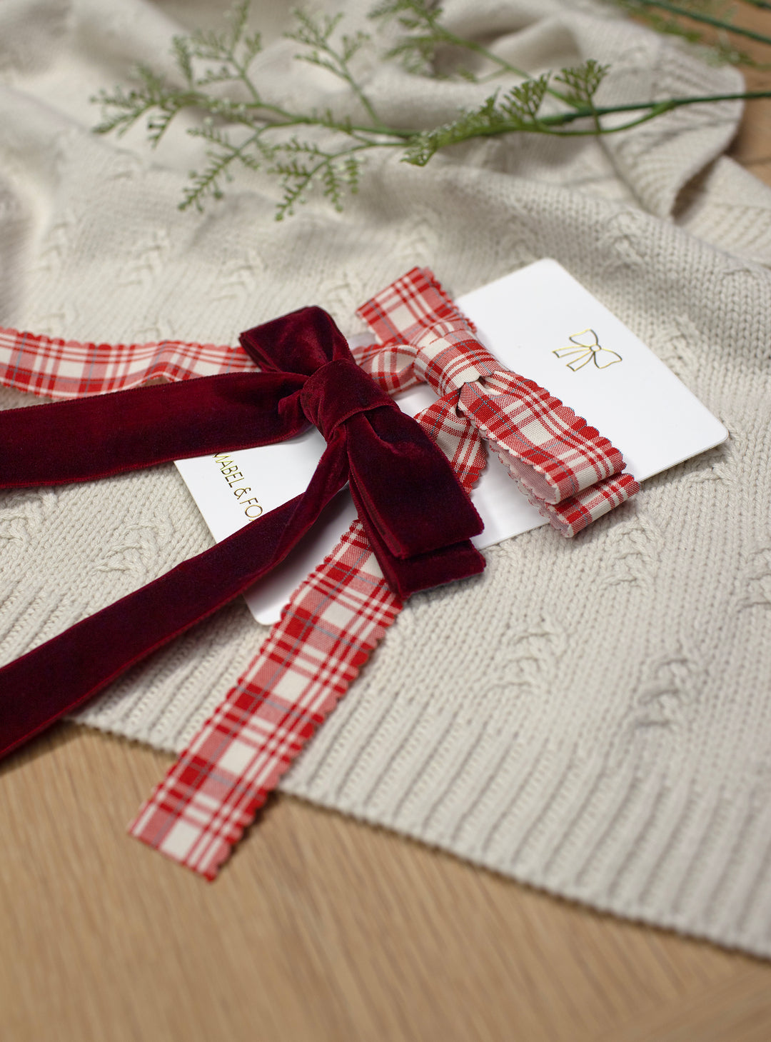 Mabel & Fox - Hair Bow Clips - Red (2 Pack)