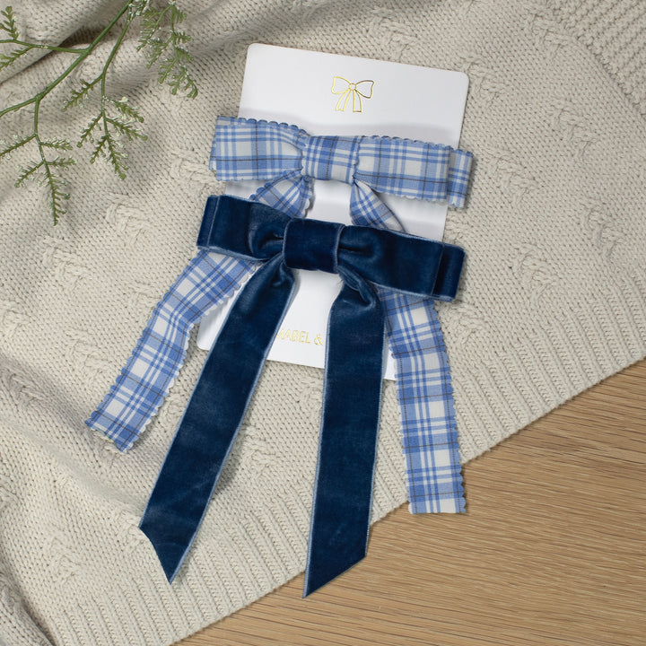 Mabel & Fox - Hair Bow Clips - Blue (2 Pack)