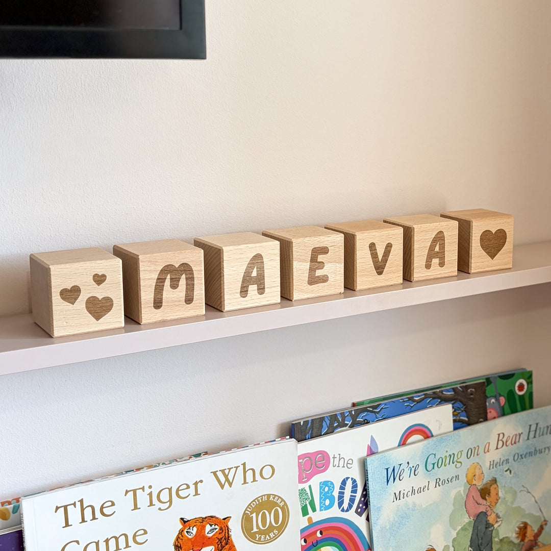 Mabel & Fox - 4 Pcs Wooden Block Set - Bow Cute - Mabel & Fox