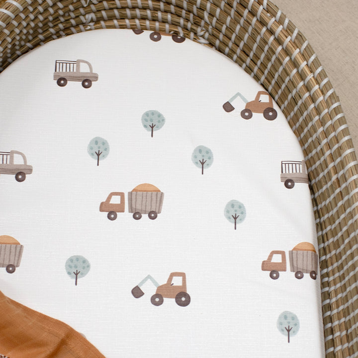 Mabel & Fox - Basket Changing Mat - Little Wheels