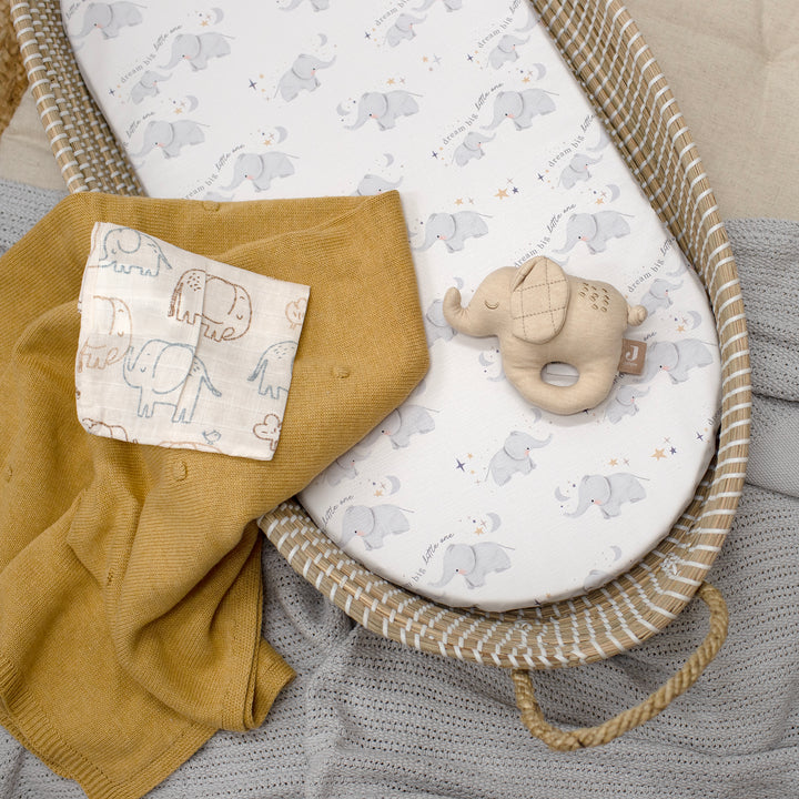 Mabel & Fox -  Basket Changing Mat - Elephants