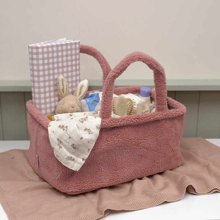 Mabel & Fox - Teddy Nappy Caddy - Rose Pink