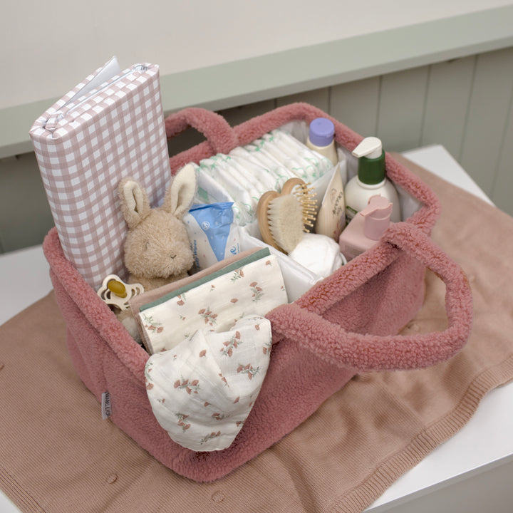 Mabel & Fox - Teddy Nappy Caddy - Rose Pink