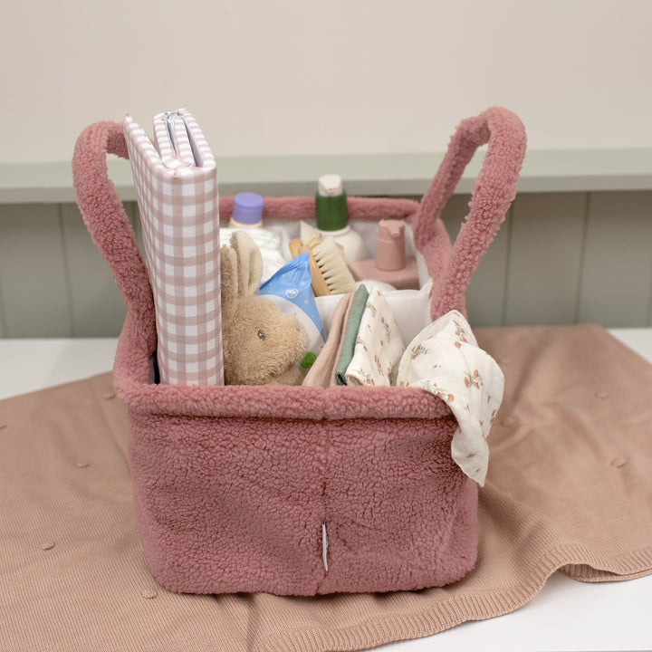 Mabel & Fox - Teddy Nappy Caddy - Rose Pink