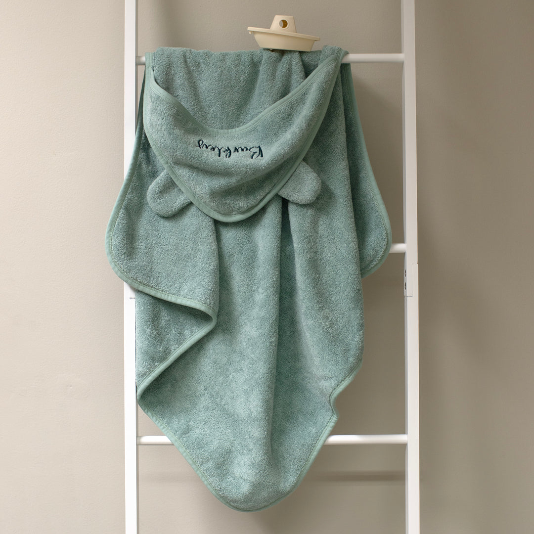 Mabel & Fox - Personalised Hooded Towel - Sea Green