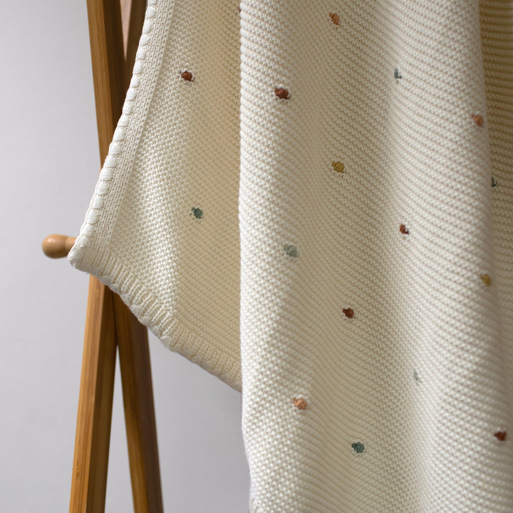 Mabel & Fox - Knitted Blanket - Multi-Colour Bobble