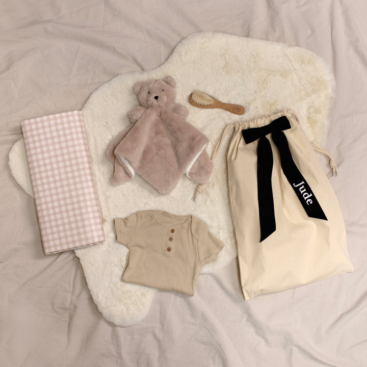 Mabel & Fox - Personalised Baby Gift Set - Beige