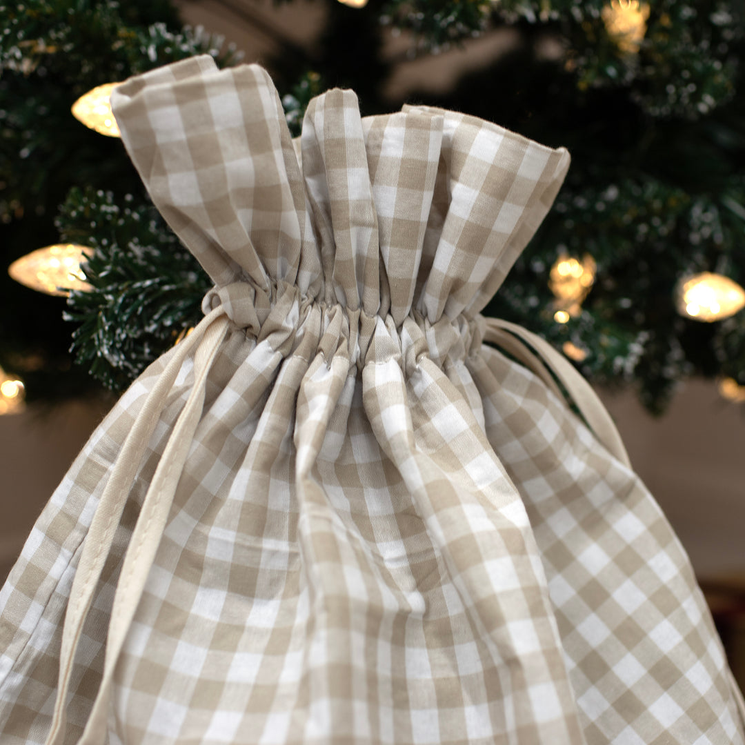 Mabel & Fox - Beige Gingham Gift Sack